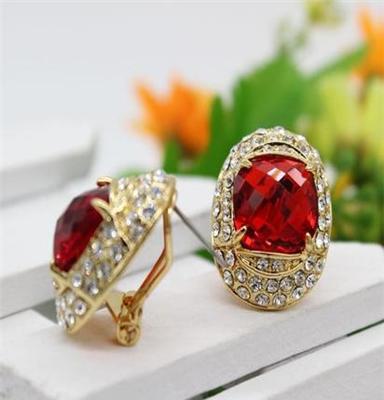 奢华钻石戒指耳环套装 仿钻锆石镶满钻镀金手饰 晶美饰品TL1575