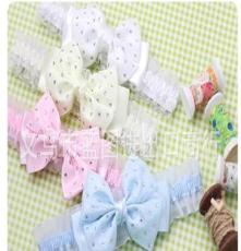 新款韩版儿童发带 韩国可爱钻石蝴蝶结宝宝发带 婴儿发带发饰