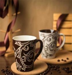 杯子批发马克杯 外贸创意欧式花纹咖啡杯 复古手绘杯 情侣陶瓷杯
