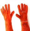 威特仕10-2101锈橙色电焊全牛皮手套耐高温焊工防护手套