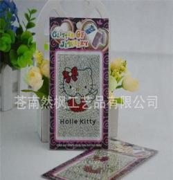 厂家供应亚克力手机贴钻 手机钻贴 卡通烫钻贴 Hello kitty水晶贴