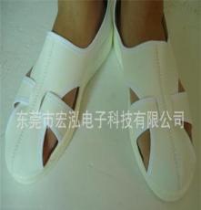 优质防静电白色PU底大四孔革面鞋工作鞋