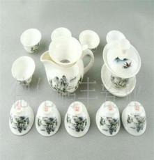 供应德化白玉瓷12头山水画茶具