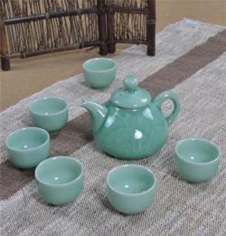 2014潮流新款青瓷茶具批发 精致梅花款茶具套装 优雅茶道陶瓷茶具