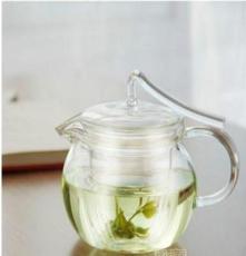 创意玻璃茶具 厂家批发耐高温玻璃花茶壶 压把壶飘带壶泡茶壶