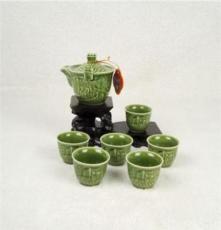 德化陶瓷 7头手抓壶组 青瓷茶具 红茶具 普洱茶具