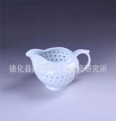 纯白玲珑圆点/茶具套装/高档礼品/德化陶瓷批发