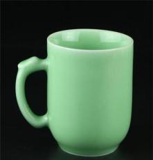 厂家直销 龙泉青瓷杯子带盖 陶瓷办公杯 礼品茶杯将军老板杯批发