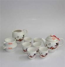 精美陶瓷白色茶具 陶瓷色釉茶具套装 事事如意功夫茶具套装