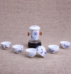 红茶泡茶具厂家直销 玻璃茶具批发 荷香秀色陶瓷玻璃茶泡旅行套装