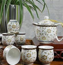 供应茶具 7头功夫茶具套装 礼品瓷 陶瓷双层杯茶具 茶壶茶杯