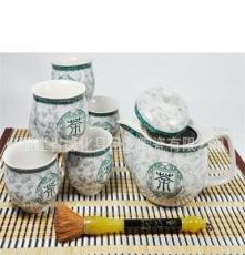 华夏千年国内顶级厂家景德镇陶瓷茶具 精美招财进宝功夫茶具