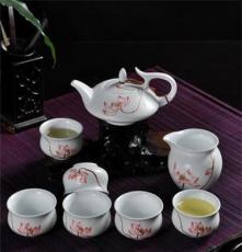 茶具套装批发 手绘定窑茶具套装 定窑德化手绘茶具 高档礼品茶具