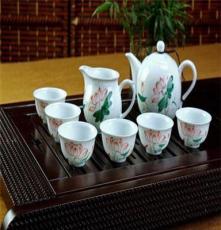 高白手彩茶具套装/国粹玲珑瓷/陶瓷茶具柔美玉润茶具厂家直销