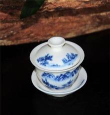 青花瓷精致款陶瓷盖碗批发 优质高档陶瓷茶具套装 陶瓷盖碗批发