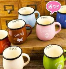 ZAKKA創(chuàng)意個(gè)性陶瓷大號牛奶杯子 淺色仿搪瓷韓國早餐杯