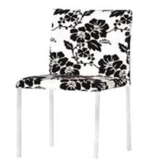 厂家批发椅子，不锈钢架亮光椅子，带花酒店餐厅椅，花皮仿布餐椅
