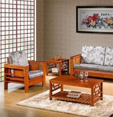 厂家批发实木沙发 客厅香樟木沙发 中式家具沙发床 619#