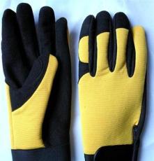 皮革劳保超纤机械手套运动户外安全防护手套防震耐磨工作弯指手套