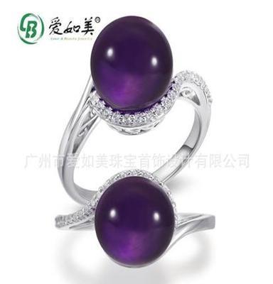 批发供应民族风天然紫水晶珠戒指 水晶戒指 流行 女性手饰