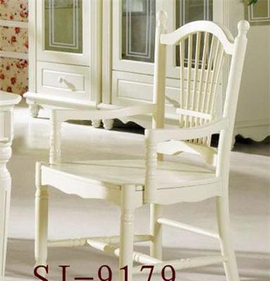 餐椅 椅子 白色凳子 扶手餐椅 靠背椅韩式家具 田园家居 玫瑰花