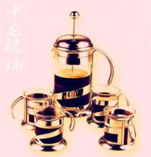 售低价促销简约礼品套装 咖啡具 茶具5件套 耐热玻璃茶具
