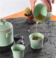 整套茶具 汝瓷四件套 仿宋汝窑开片 功夫茶具 陶瓷茶具