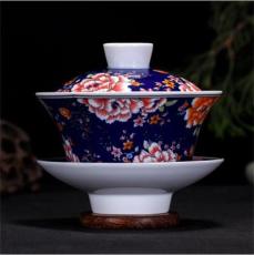 创意陶瓷盖碗 4.2寸盖碗茶杯 时尚盖碗茶杯