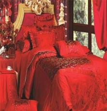 婚庆床品十件套大红 红色龙凤百子图 结婚新婚床上用品家纺中国风