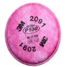 3M 2091 P100颗粒物防护滤棉 防毒面具配件 2片/包正品 滤棉