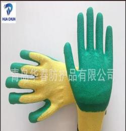 耐磨损优质劳保手套 65/35 涤棉天然乳胶涂层手套防护手套