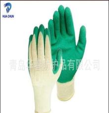 青岛劳保手套特价销售 65/35 涤棉天然乳胶涂层手套防护手套