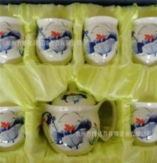 陶瓷茶具 7头双层隔热青花瓷 茶具套装 茶具批发.