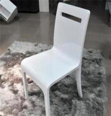 博世家具 无扶简约时尚现代木质一体成型亮光餐椅休闲椅