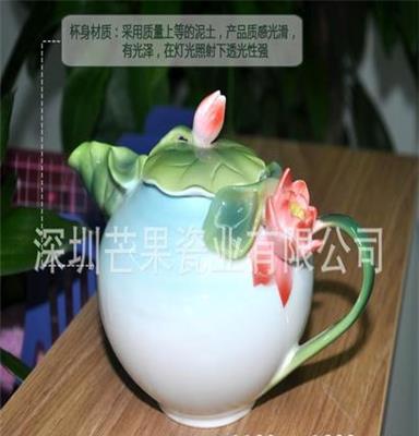 实地认证 荷花茶具套装 功夫茶具 手工茶具 手绘图茶具