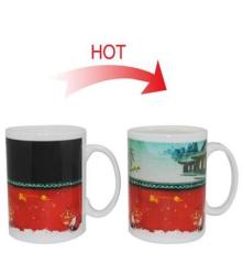 厂家供应陶瓷变色杯子 感温变色杯 通过多项测试 可订制LOGO 茶杯