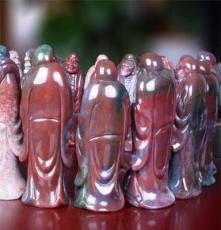 供应波迪拉天然印度玛瑙纯手工雕刻十八罗汉精品摆件