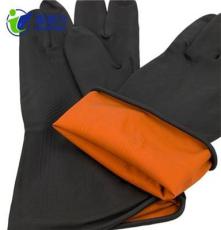 110克内橙外黑工业乳胶手套 防酸碱工业劳保防护手套生产厂家