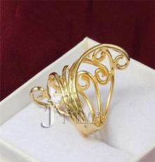 韩国高档首饰品批发 镀18K黄金戒指 高端大气 个性指环批发 R281