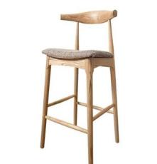 实木吧台椅子酒吧椅复古美式吧椅 现代简约高脚凳前台创意吧凳
