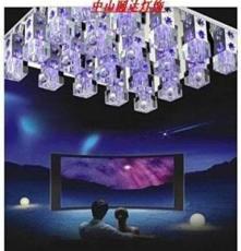 简约客厅灯具LED吸顶灯长方形水晶吸顶灯时尚中式K9水晶大厅灯