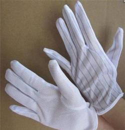 深圳艺雅批发防静电防滑点胶手套白色点胶条纹工业防护手套