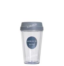 星巴克双层塑料水杯 杯子 咖啡杯 星巴克杯 厂家直销 可定制LOGO