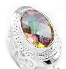 珠宝首饰品 晶石戒指 时尚戒指指环 外贸925银半宝石饰品批发