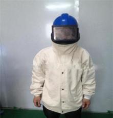徐州头盔式帆布喷砂防护服，平面玻璃喷砂防护头盔