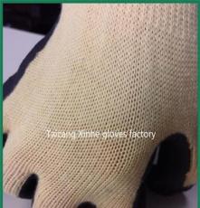 厂家直销7针黄沙黑色浸塑劳保手 套涂掌耐磨防油防化