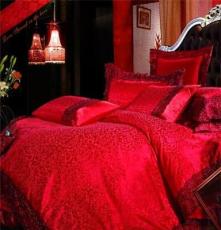 婚庆床品 韩式蕾丝床上十件套 婚庆床上用品十件套 大红蕾丝 特价