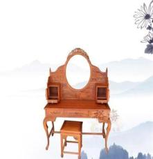 裕海红木家具 刺猬紫檀花梨木洋花梳妆台 中式实木卧室家具