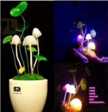创意可爱小夜灯 自动感光阿凡达蘑菇灯(PVC版)