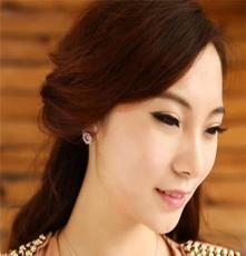 韩国时尚耳饰防过敏淑女几何型女耳钉 银色个性百搭耳饰